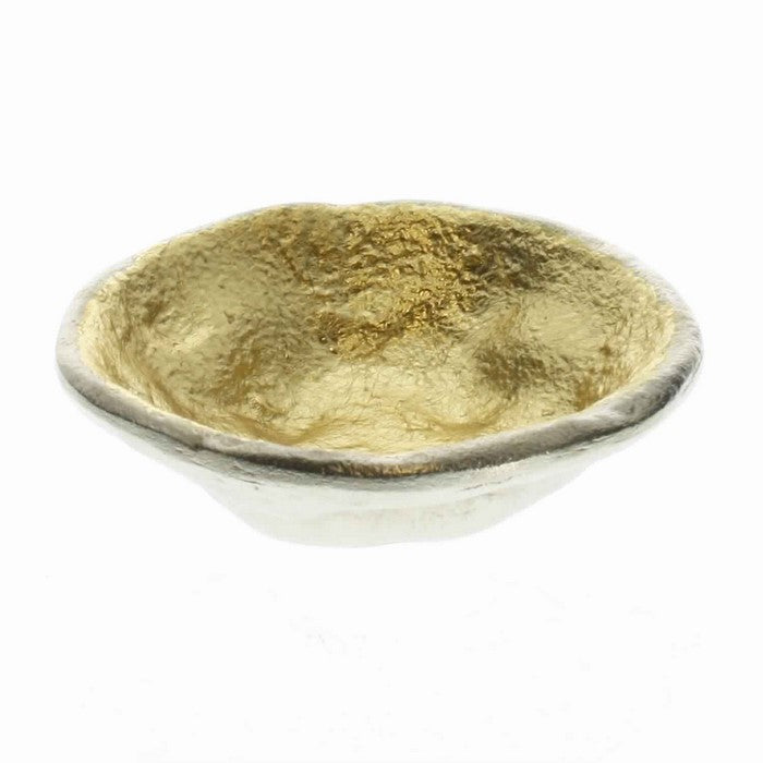 Aluminum Bowl with Shimmering Gold Leaf Interior, Small, Gold and Silver