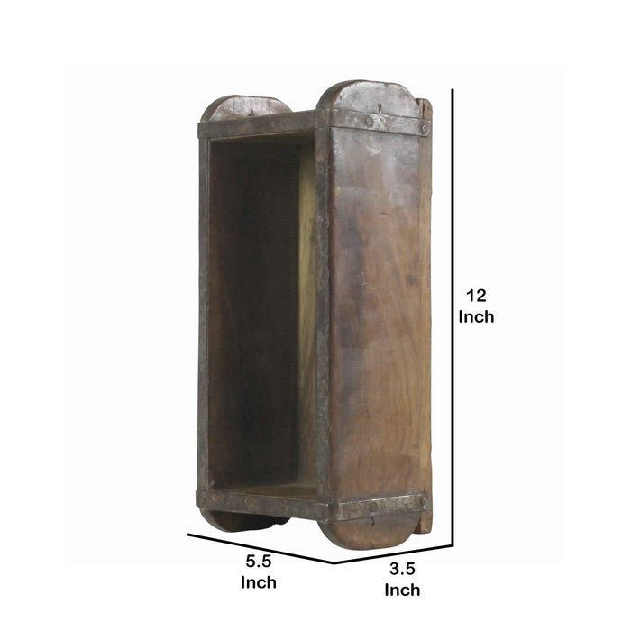 Wooden Brick Mold with 1 Open Compartment, Brown