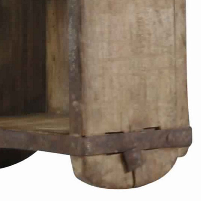 Wooden Brick Mold Design Wooden Shelf, Brown