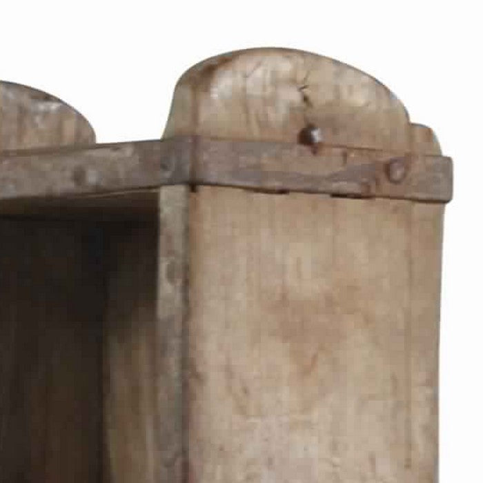 Wooden Brick Mold Design Wooden Shelf, Brown