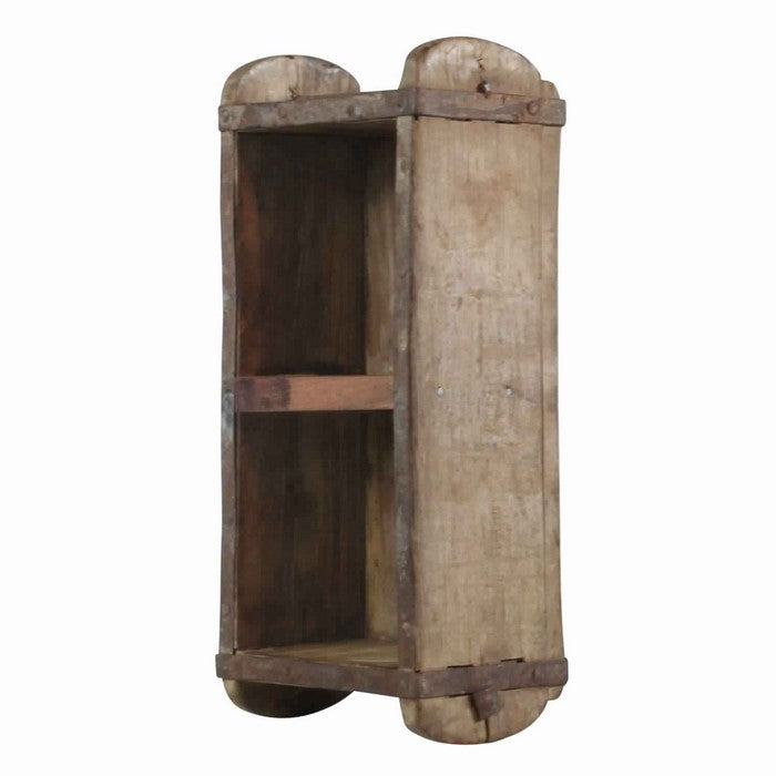 Wooden Brick Mold Design Wooden Shelf, Brown