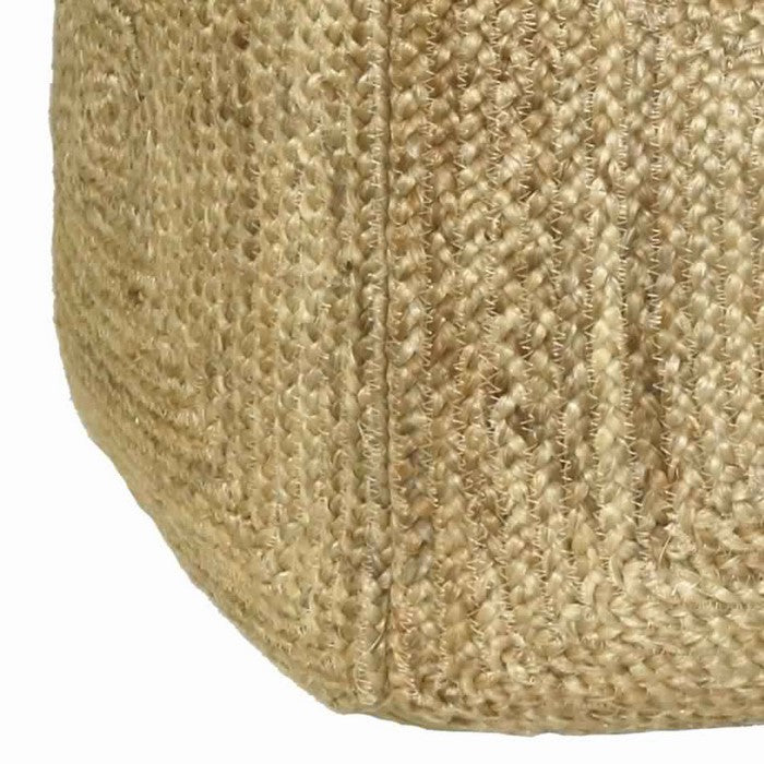 Square Hemp Pouf with Cotton Filling Inside, Light Brown