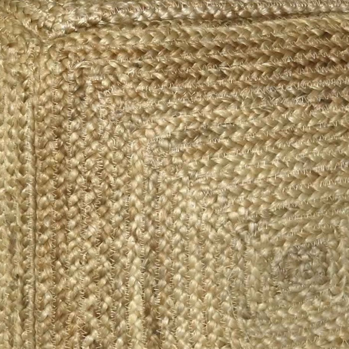Square Hemp Pouf with Cotton Filling Inside, Light Brown