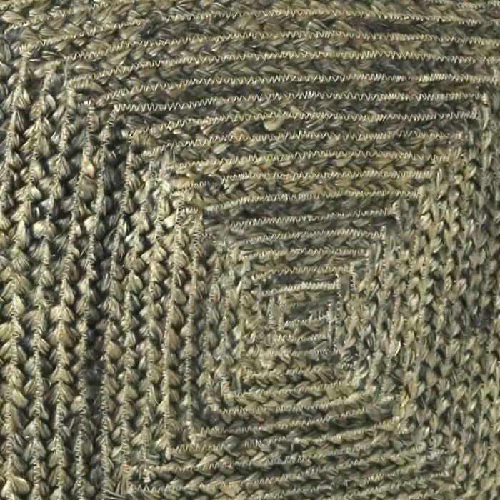 Square Hemp Pouf with Cotton Filling Inside, Beige and Gray