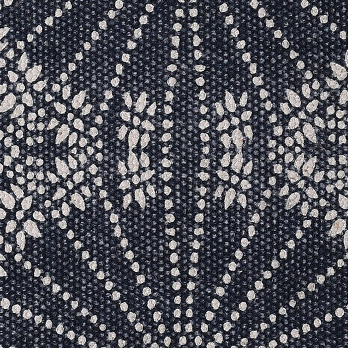 Batik Style Hand Printed Cotton Pillow with Polyfill, Blue and White