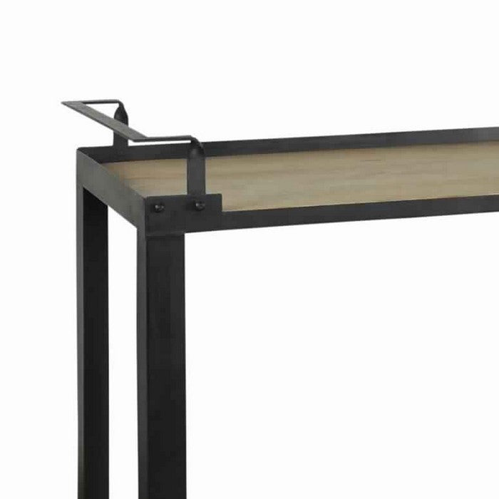 Wood and Metal Bar Trolley with 1 Bottom Shelf and Casters, Brown and Black