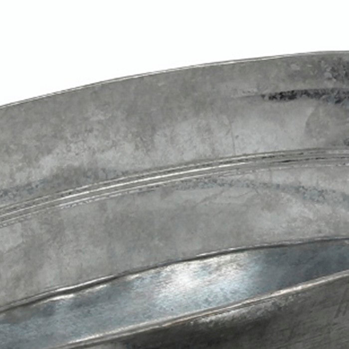 Oval Metal Storage Bucket with Rope Handles, Set of Three, Gray