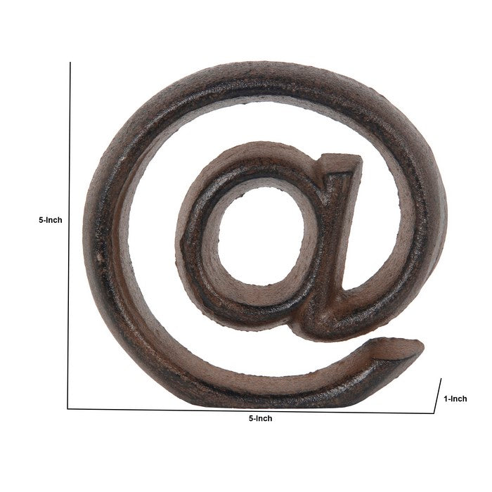 Metal At The Rate Symbol Home Decor, Bronze