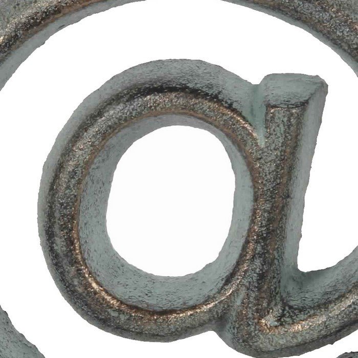 Metal At The Rate Symbol Home Decor, Bronze and Blue