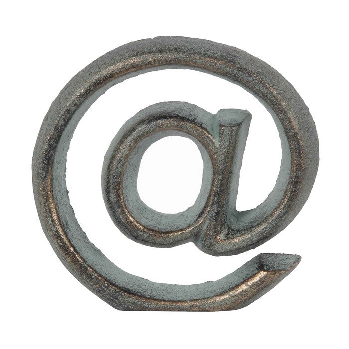 Metal At The Rate Symbol Home Decor, Bronze and Blue