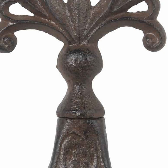Metal Finial Table Decor with Stable Base, Brown