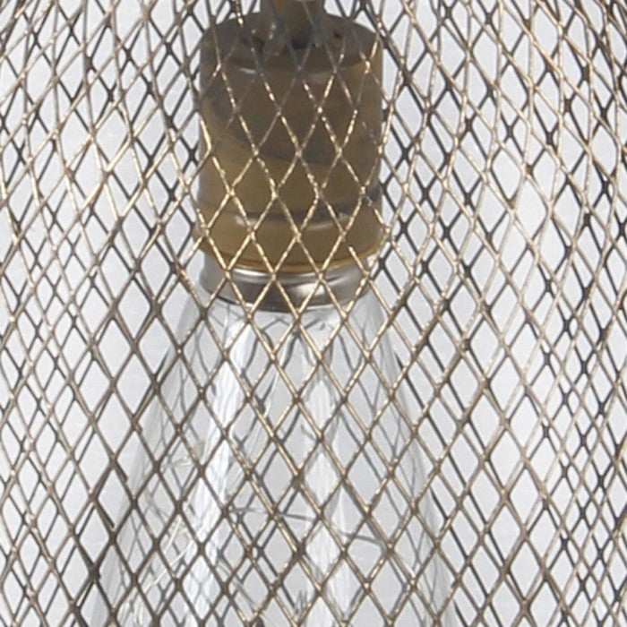 Metal Frame Battery Operated Electrical Lantern with Ring Hanger,Large,Gold