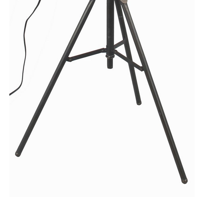 Industrial Flash Type Table Lamp with Cone Shade, Medium, Black