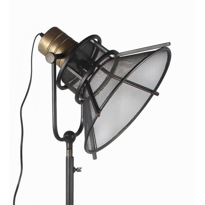 Industrial Flash Type Table Lamp with Cone Shade, Medium, Black