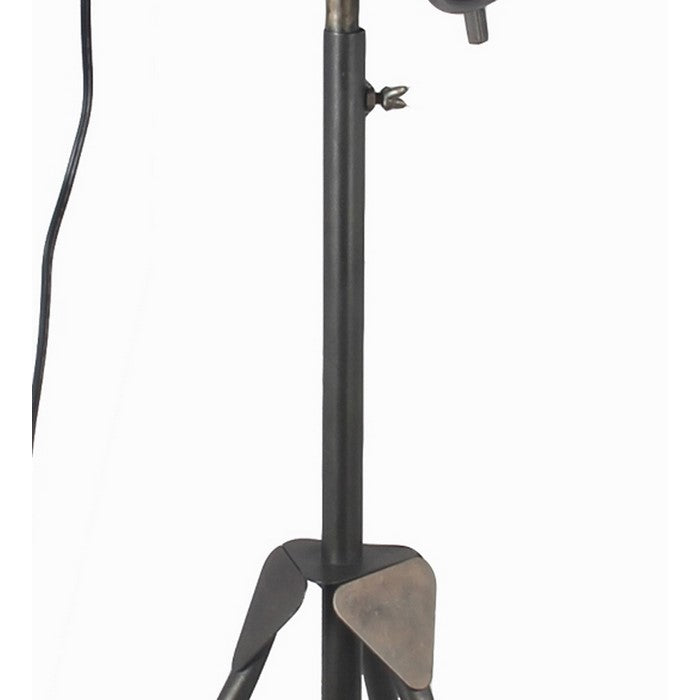 Industrial Flash Type Table Lamp with Cone Shade, Medium, Black