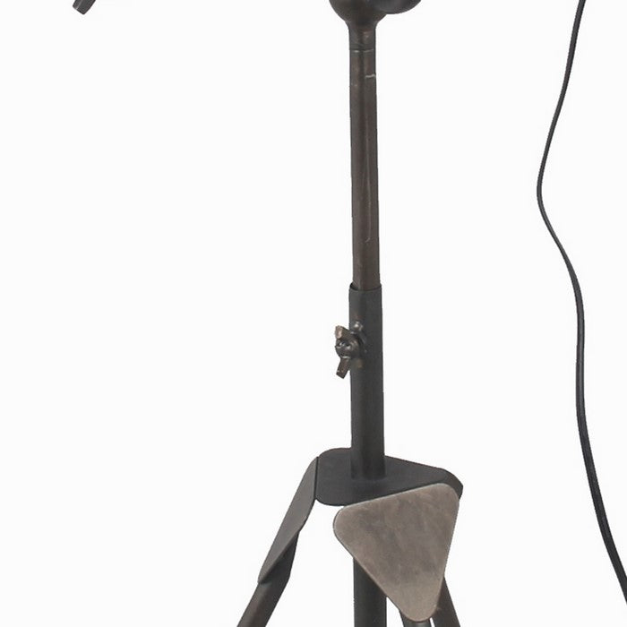 Industrial Flash Type Floor Lamp with Cone Shade, Large, Black