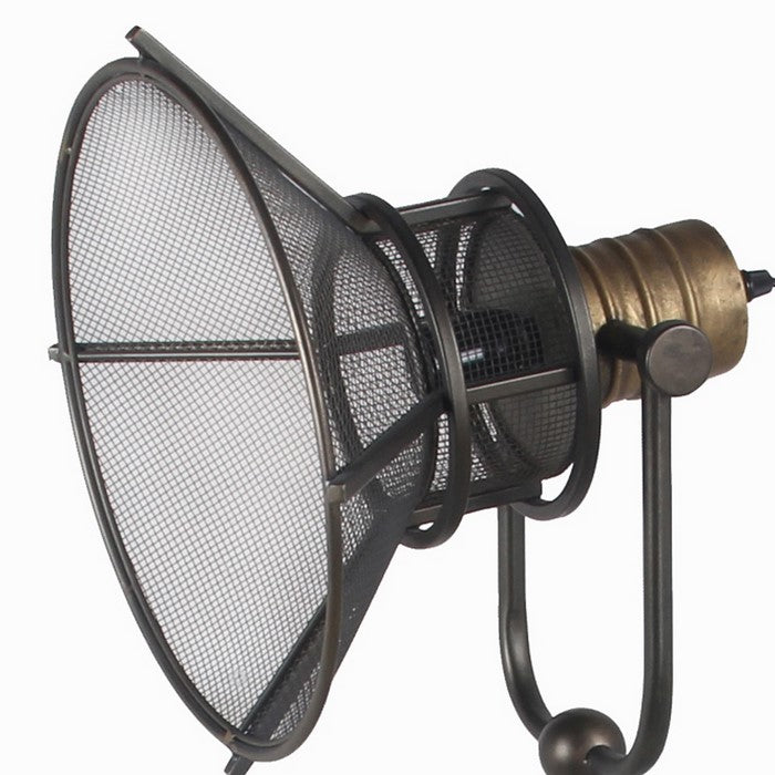 Industrial Flash Type Floor Lamp with Cone Shade, Large, Black