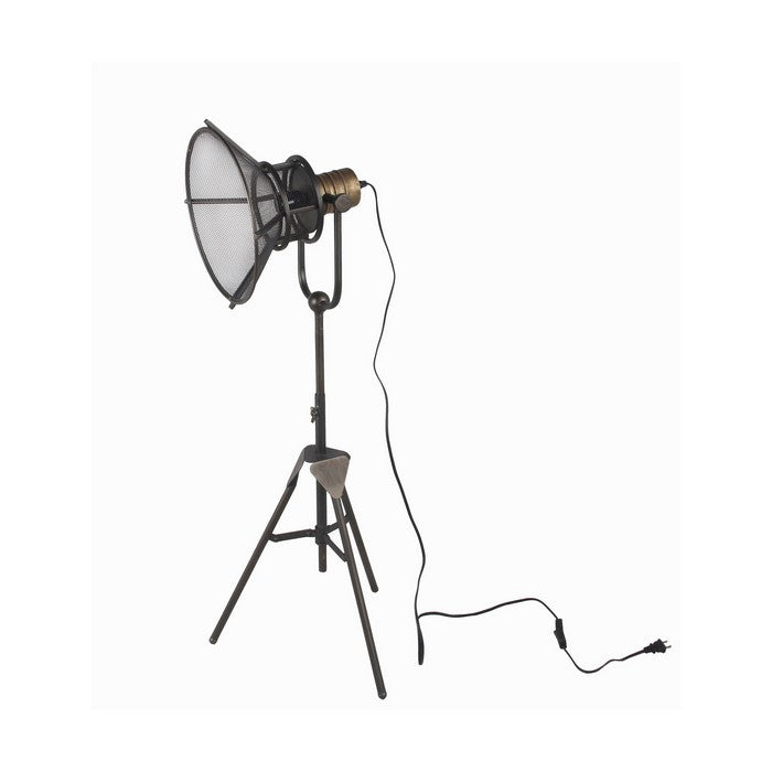Industrial Flash Type Floor Lamp with Cone Shade, Large, Black