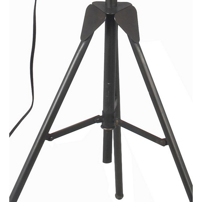Metal Floor Lamp with Cage Type Shade and Tripod Base, Large ,Black