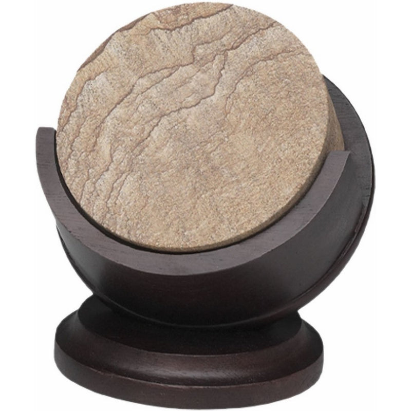 Pedestal Coaster Holder,Dark Walnut