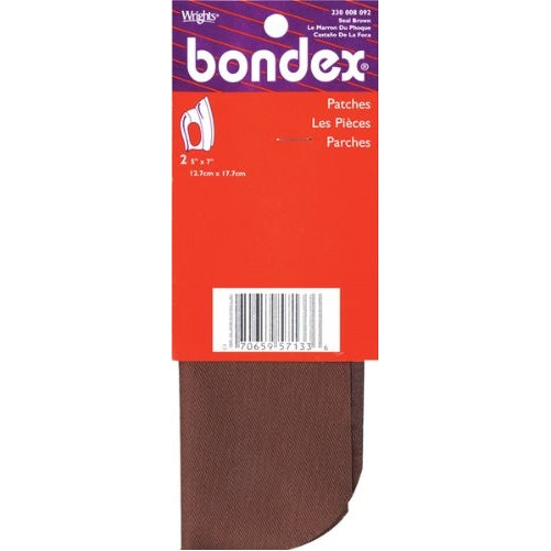 Bondex Iron-On Patches 5"X7" 2/Pkg-Brown
