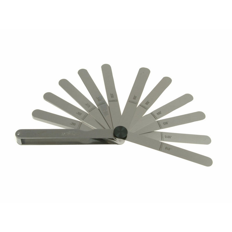 Starrett 467 Thickness Gage Set With Straight Leaves, 0.0015-0.2"Thickness, 4-1/2" Length, 13 Leaves