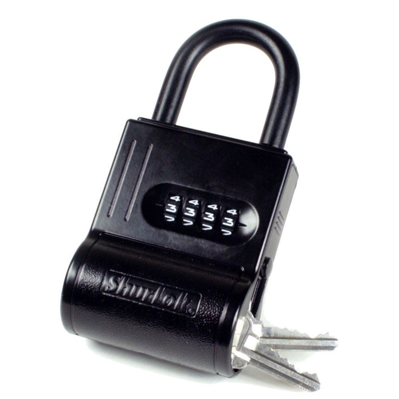 ShurLok SL-200W 4 Dial Numbered Key Storage Combination Lock Box, Black