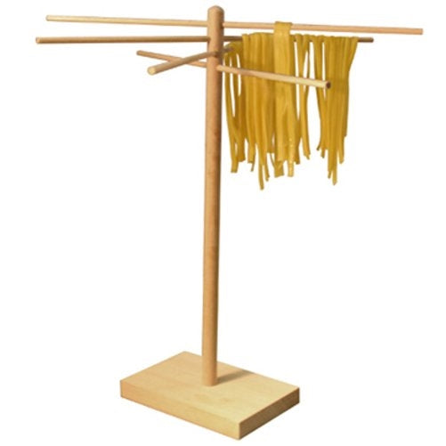Weston Bamboo Pasta Drying Rack (53-0201), 10 Drying Arms, 16" Tall, 14" Wide, Stores Flat