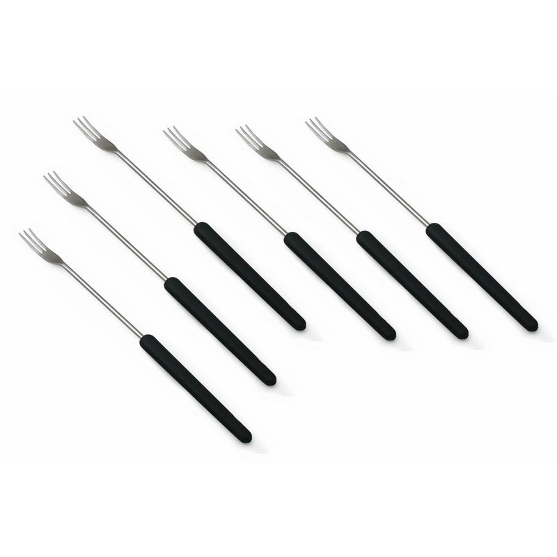 Swissmar Set of 6 Cheese Fondue Forks, Black Handles