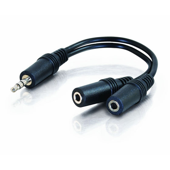 C2G 40426 Value Series One 3.5mm Stereo Male to Two 3.5mm Stereo Female Y-Cable (6 Inches)