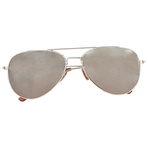 Forum Novelties Men's Adult Novelty Mirrored Police Glasses, Silver, One Size
