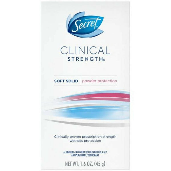 Secret Clinical Strength Soft Solid Powder Protection Deodorant, 1.6 oz (Pack of 2)