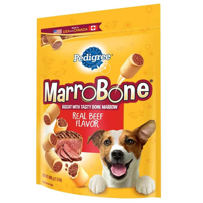 PEDIGREE MARROBONE Real Beef Flavor Snacks for Dogs 24 oz. (Pack of 8)