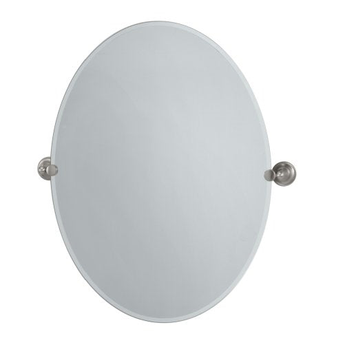 Gatco 4339LG Tiara Large Oval Wall Mirror, Satin Nickel