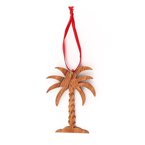 Olive Wood Palm Tree Christmas Ornament - Fair Trade & Handmade