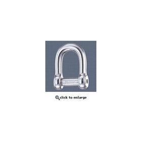 Stainless Steel Self Locking Allen Head Pin "D" Shackle - Size: 1/4"