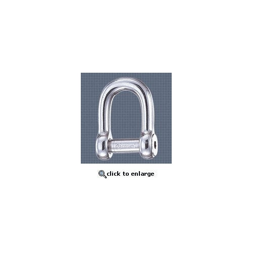Stainless Steel Self Locking Allen Head Pin "D" Shackle - Size: 1/4"