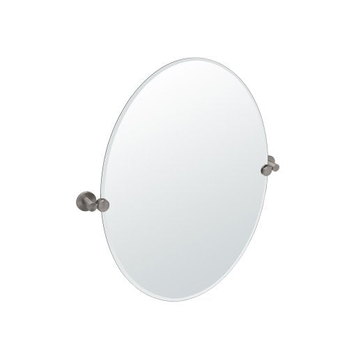 Gatco 4699 Channel Oval Mirror, Satin Nickel