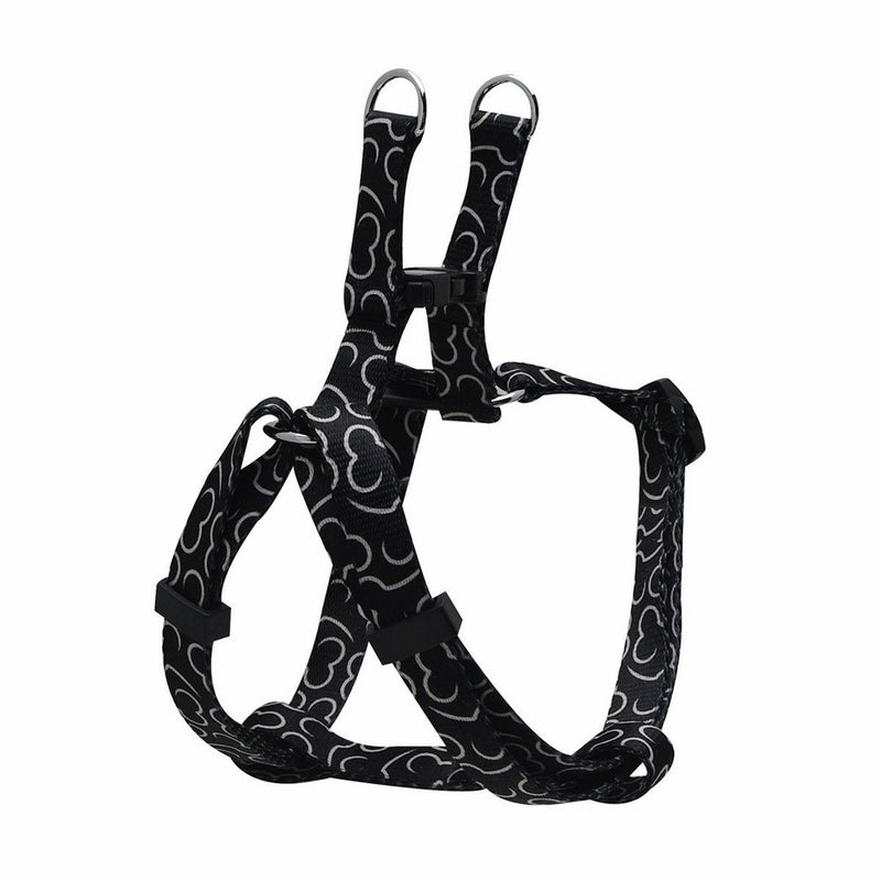 Dogit Style Adjustable Harness, Body 14 by 20-Inch, Small, Bones, Black