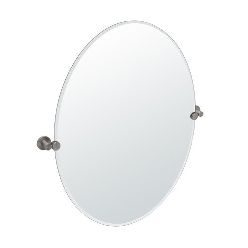 Gatco 4699LG Channel Large Oval Mirror, Satin Nickel