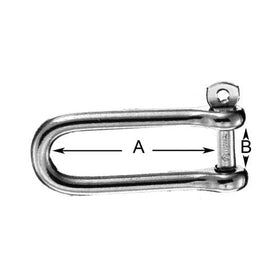 Wichard Stainless Steel Captive Pin Long "D" Shackle With Self-Locking Pin