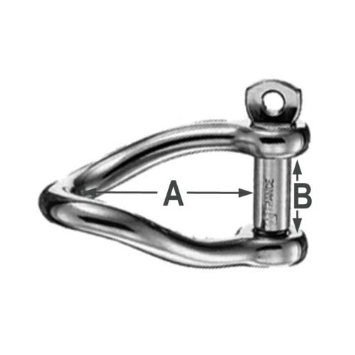 Wichard Stainless Steel Twisted Shackle With Self-Locking Pin