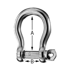 Wichard Stainless Steel Captive Pin Bow Shackle With Self-Locking Pin
