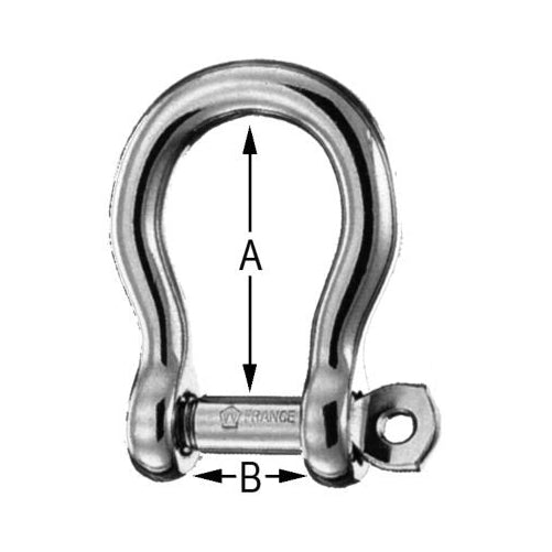 Wichard Stainless Steel Captive Pin Bow Shackle With Self-Locking Pin