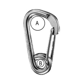 Wichard Stainless Steel Carbine Hook - Asymmetric with Eye