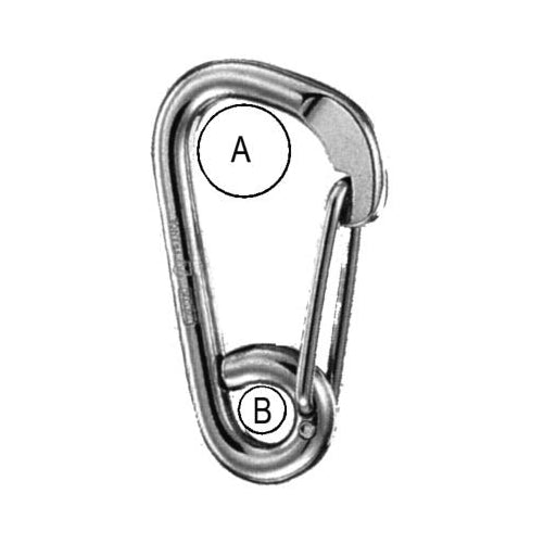 Wichard Stainless Steel Carbine Hook - Asymmetric with Eye