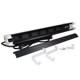 Wiremold/Legrand PX1004 Multi-Outlet Surge Protector With Cable Management, Grey/White