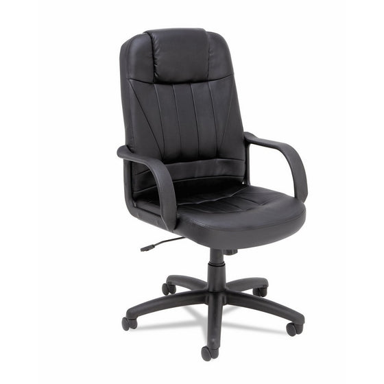 Alera Sparis Executive High-Back Swivel/Tilt Chair, Leather, Black