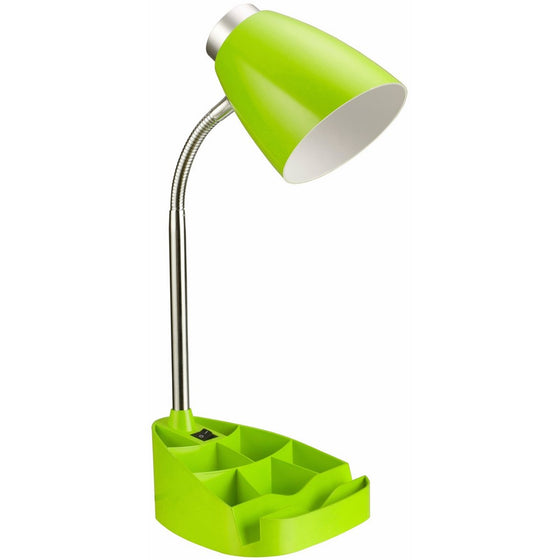 Limelights LD1002-GRN Gooseneck Organizer Desk Lamp with iPad Stand or Book Holder, Neon Green, 15.35" x 6.7" x 4.57"