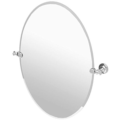 Gatco 4129LG Tavern Large Oval Mirror, Polished Nickel